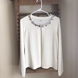 Banana Republic- Detailed Neckline, Cream Cardigan